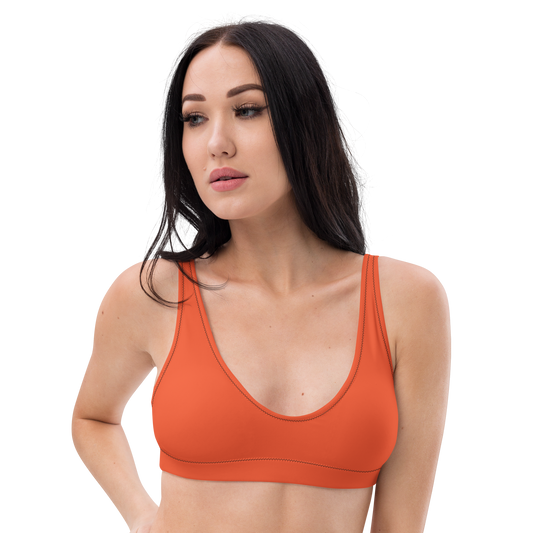 Recycled padded bikini top with Black thread