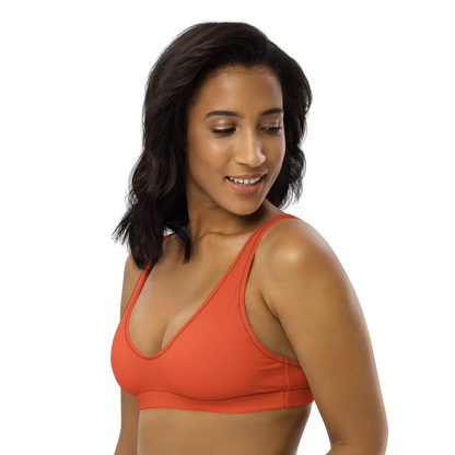 Recycled padded bikini top with Black thread