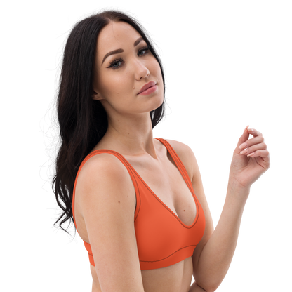 Recycled padded bikini top with Black thread