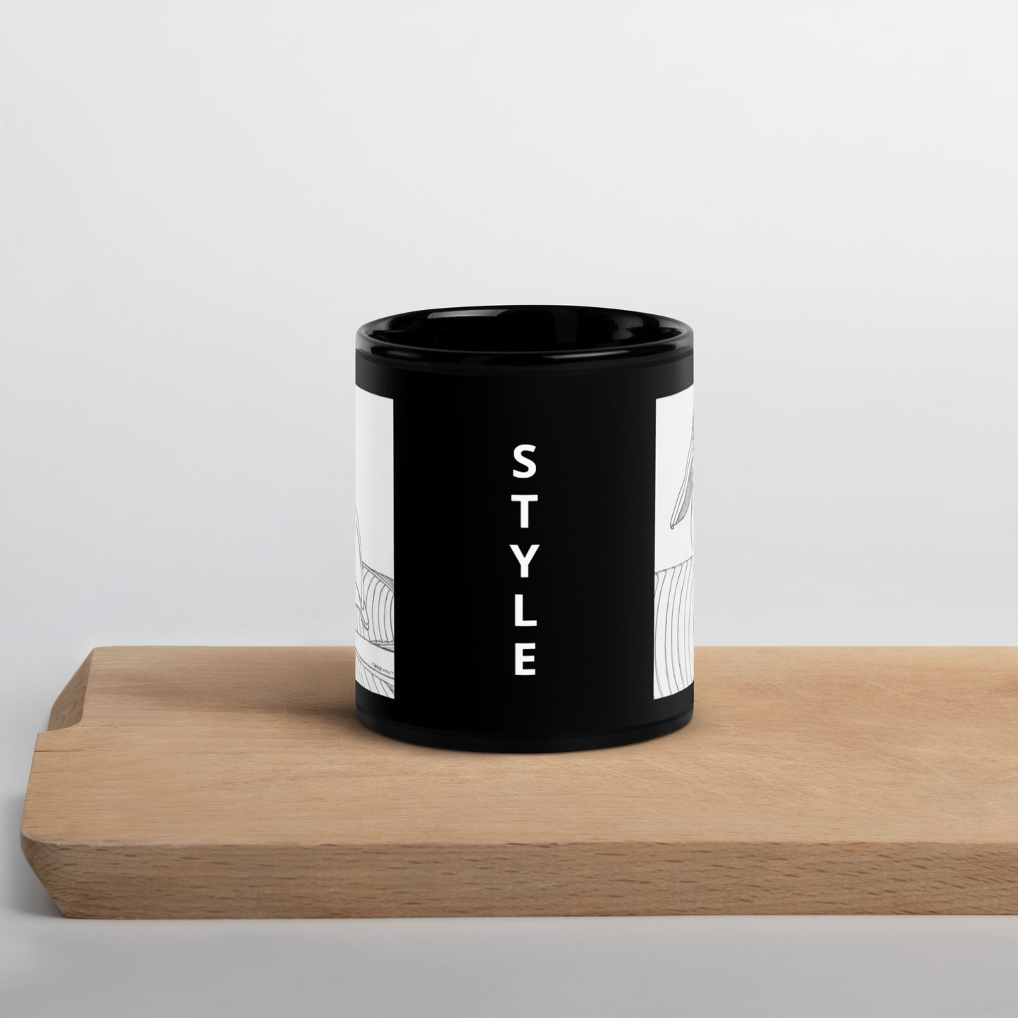 Black Glossy Mug Pelican Hanging Ten