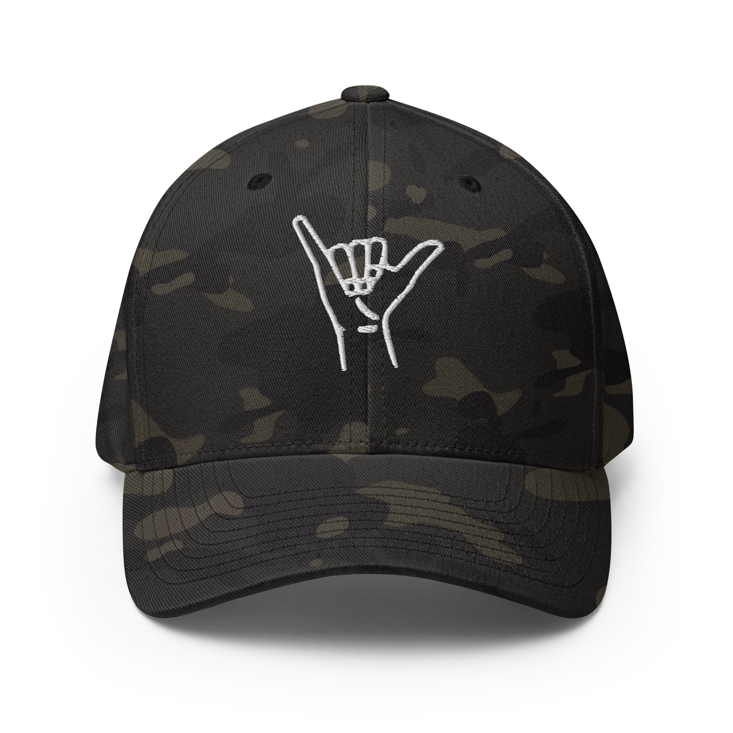 Embroidered Shaka Fitted Baseball Hat