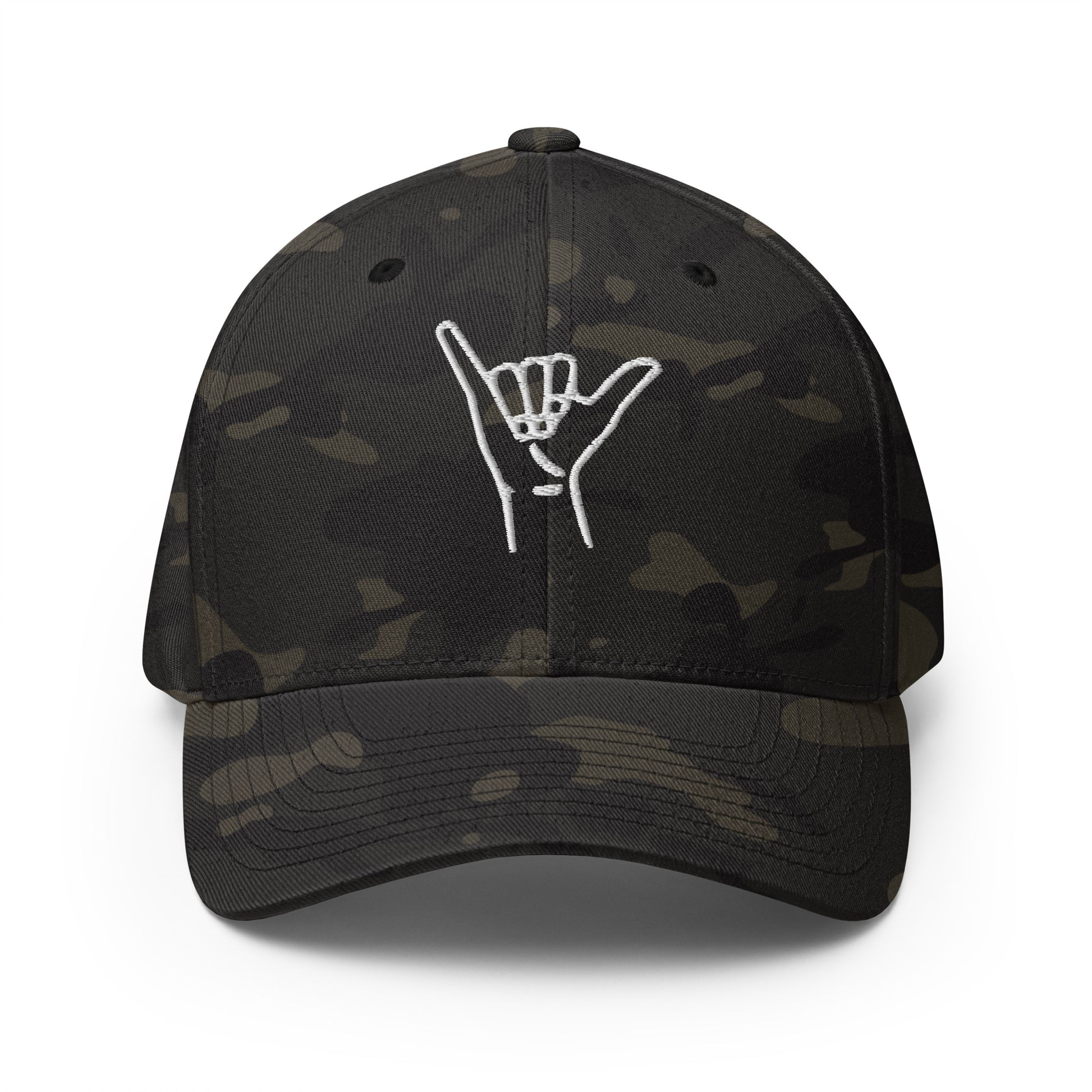 Embroidered Shaka Fitted Baseball Hat