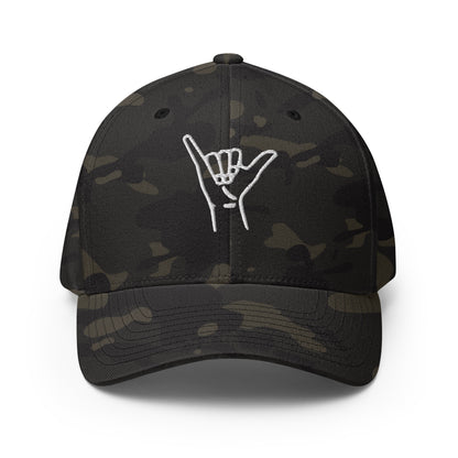 Embroidered Shaka Fitted Baseball Hat