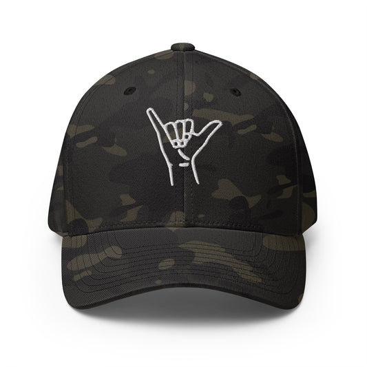 Embroidered Shaka Fitted Baseball Hat