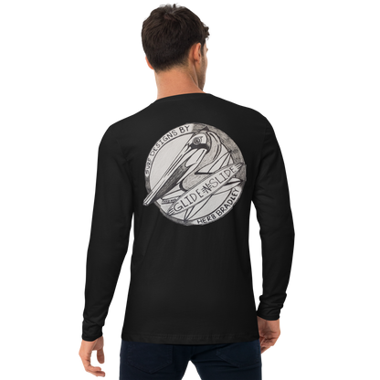 Black, Glide -N- Slide , Men's Long Sleeve back t-shirt back view