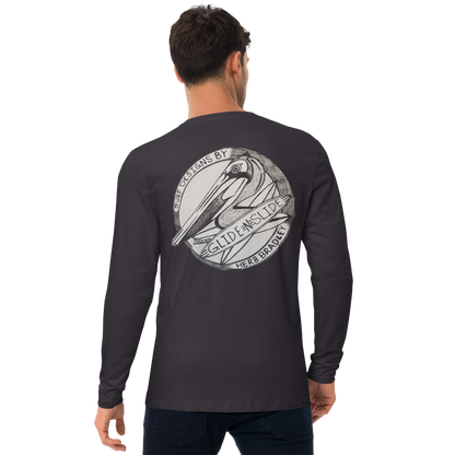 Heavy Metal Grey, Glide -N- Slide, Men's Long Sleeve back t-shirt back view