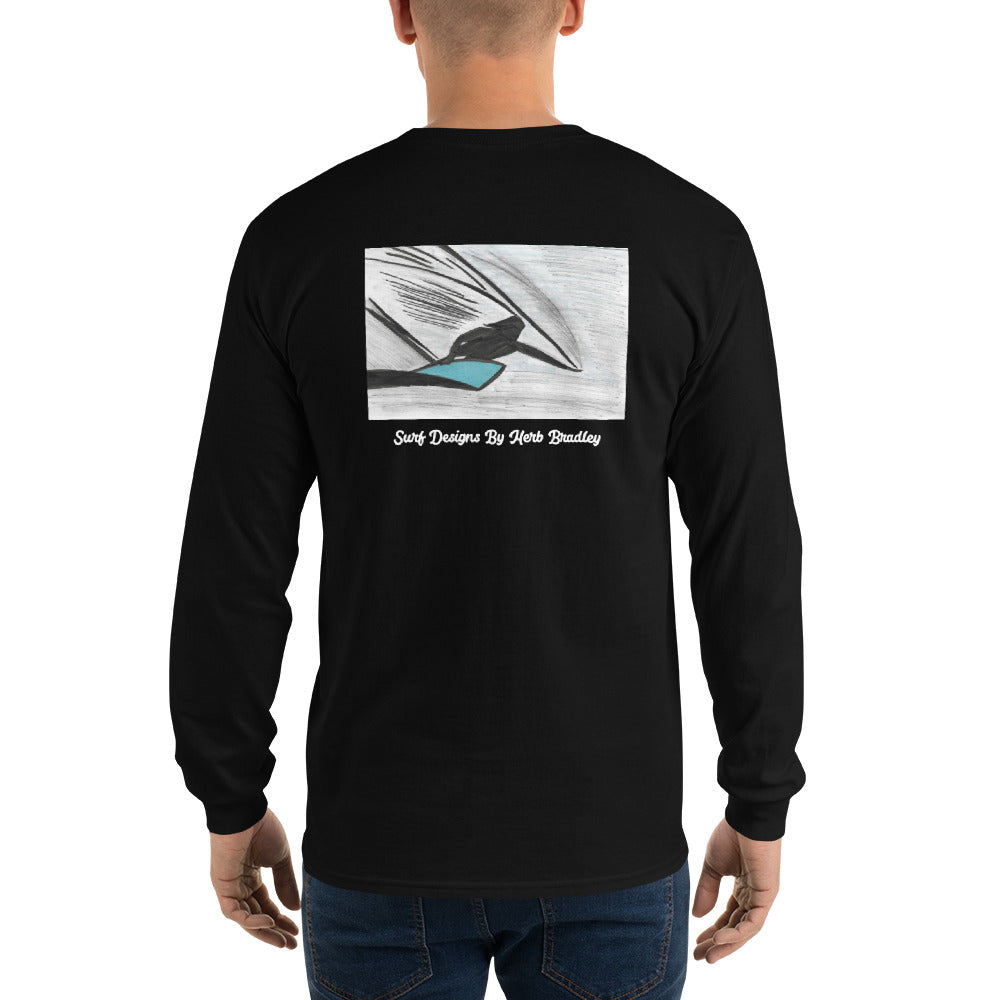 Men’s Long Sleeve, Hand Drawn, kneeboarder