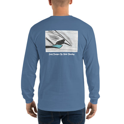 Men’s Long Sleeve, Hand Drawn, kneeboarder