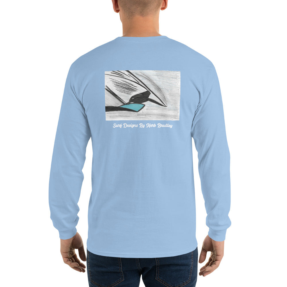 Men’s Long Sleeve, Hand Drawn, kneeboarder