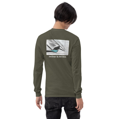Men’s Long Sleeve, Hand Drawn, kneeboarder