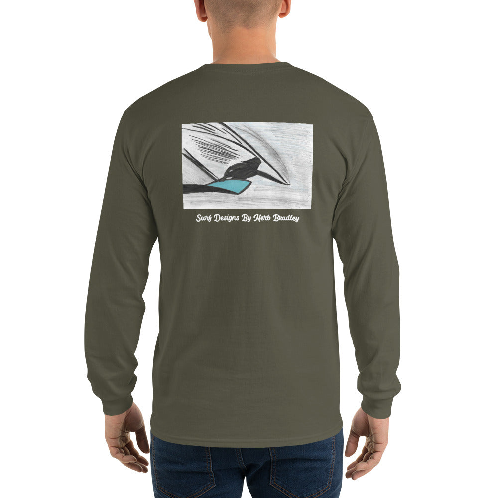 Men’s Long Sleeve, Hand Drawn, kneeboarder
