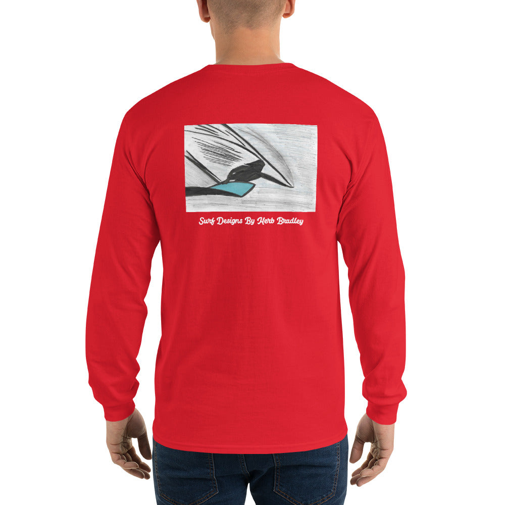 Men’s Long Sleeve, Hand Drawn, kneeboarder