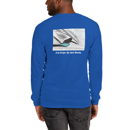 Men’s Long Sleeve, Hand Drawn, kneeboarder