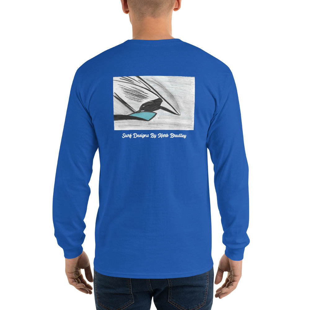 Men’s Long Sleeve, Hand Drawn, kneeboarder