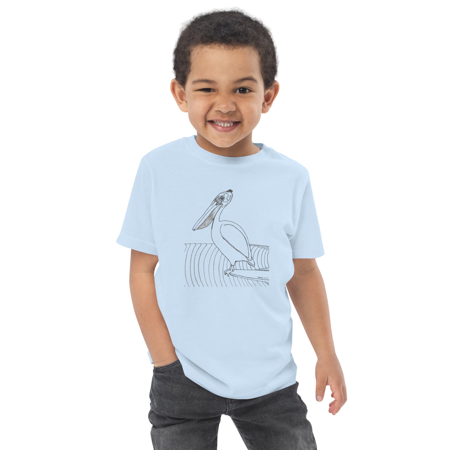 Toddler short sleeve T-shirt, Pelican Hanging Ten