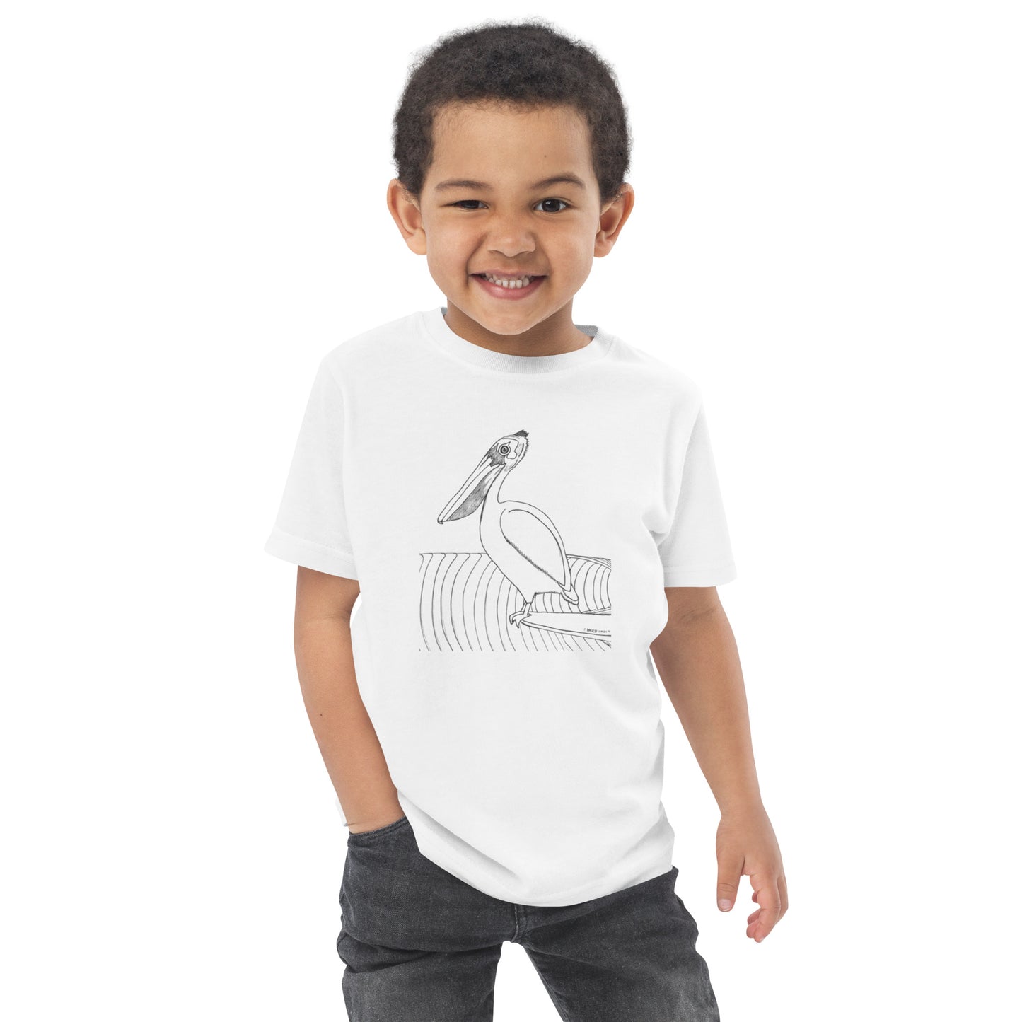 Toddler short sleeve T-shirt, Pelican Hanging Ten