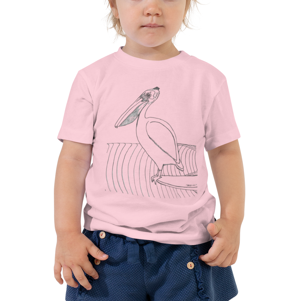 Toddler Short Sleeve T-shirt, Pelican Hanging Ten
