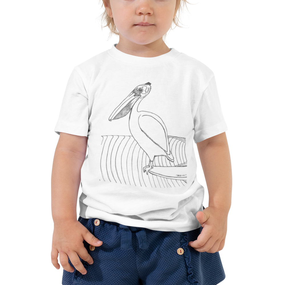 Toddler Short Sleeve T-shirt, Pelican Hanging Ten