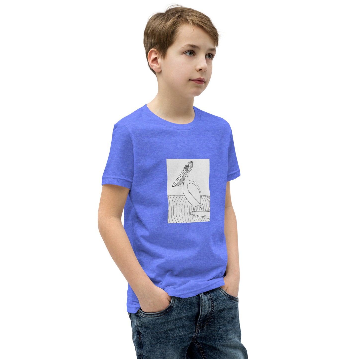 Youth Short Sleeve T-Shirt, Pelican Hanging Ten