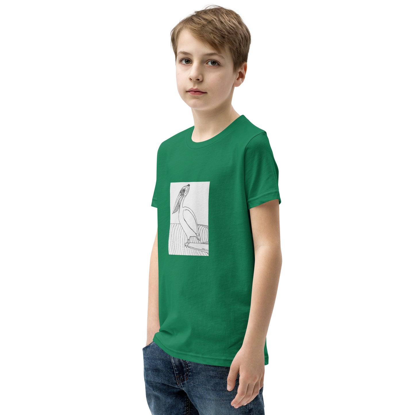 Youth Short Sleeve T-Shirt, Pelican Hanging Ten