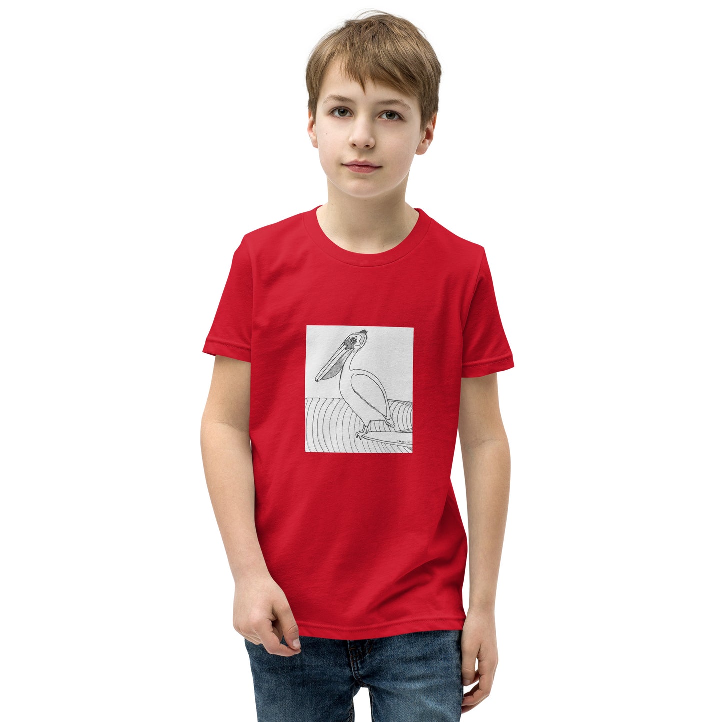 Youth Short Sleeve T-Shirt, Pelican Hanging Ten