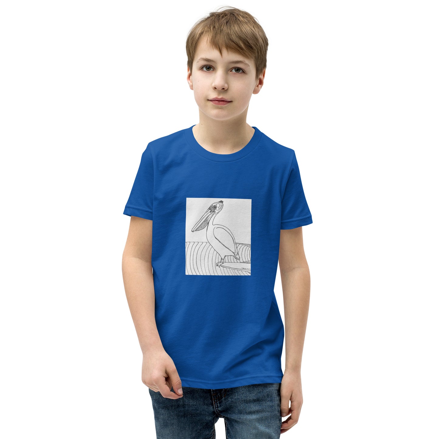 Youth Short Sleeve T-Shirt, Pelican Hanging Ten