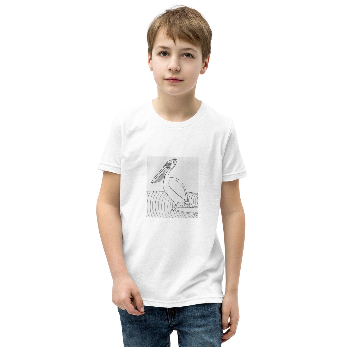 Youth Short Sleeve T-Shirt, Pelican Hanging Ten