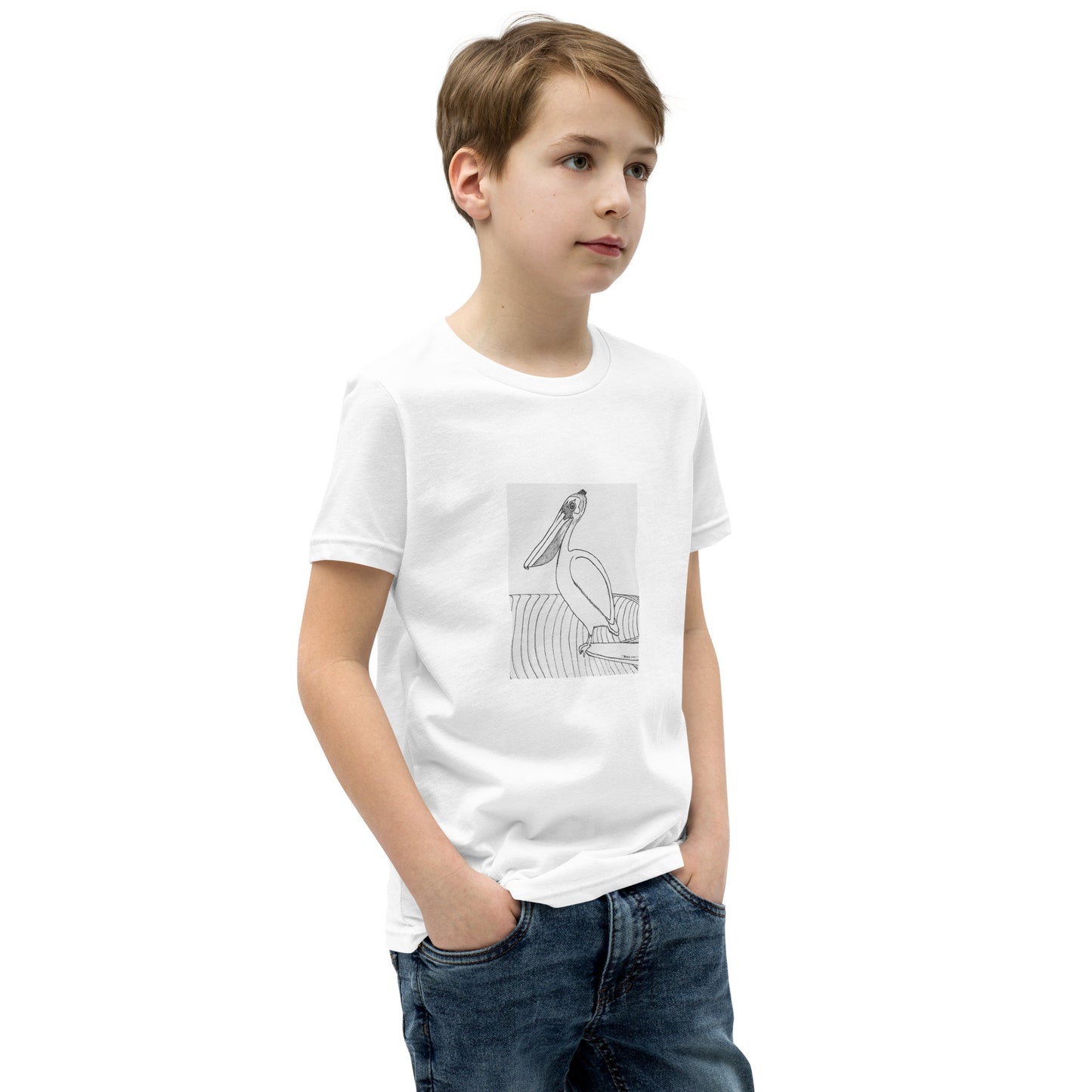 Youth Short Sleeve T-Shirt, Pelican Hanging Ten